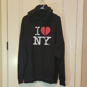 Black I Love NY Hoodie XL  Kangaroo Front Pocket Drawstring